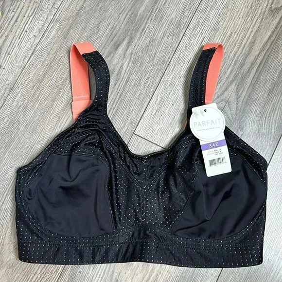 Parfait Sz 34DDD Power Fit High-Impact Underwire Sports Bra  Black Blush - Picture 7 of 10